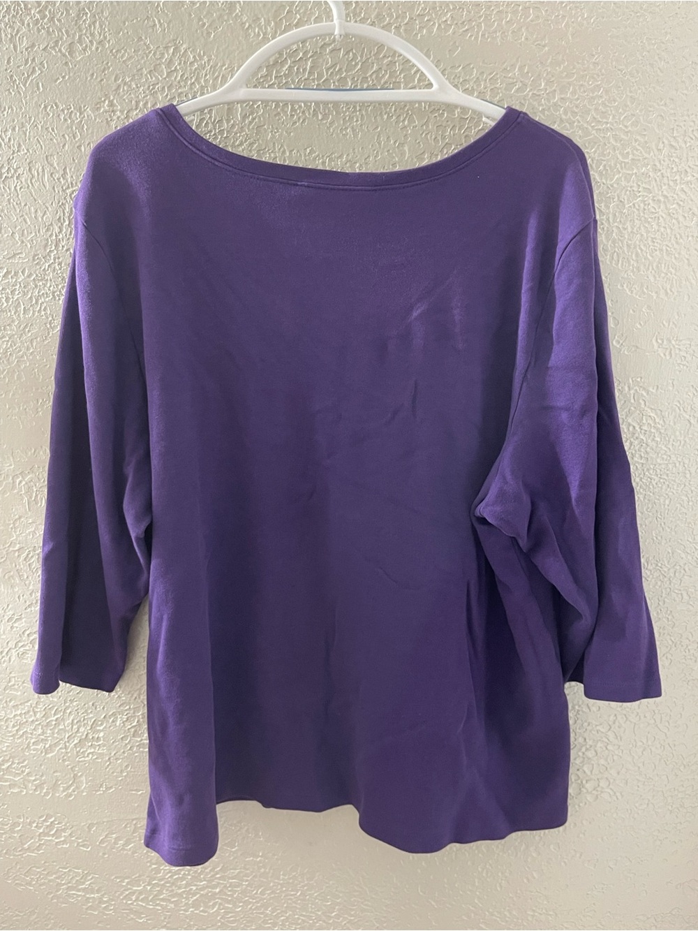 Karen Scott Women’s Deep Purple Three-Button Henley Casual Long Sleeve Top 3X - Picture 5 of 6